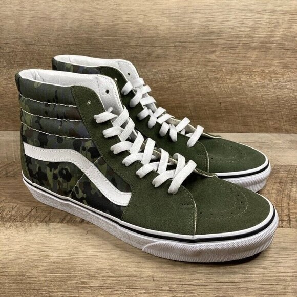 Vans Other - VANS Sk8-Hi Rain Camo Green Multi Color Sneakers Shoes Mens 9 Womens 10.5 NEW